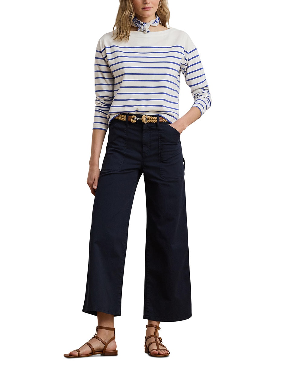 Pantalón capri Lauren Petite amplio para mujer