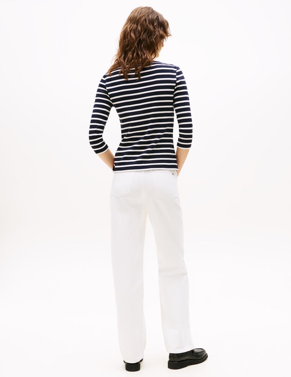 Playera manga 3/4 cuello ojal para mujer 5