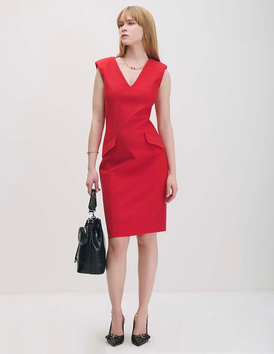 Vestido Rojo Tienda Julio Vestidos Julio: Vestido Rojo Entallado