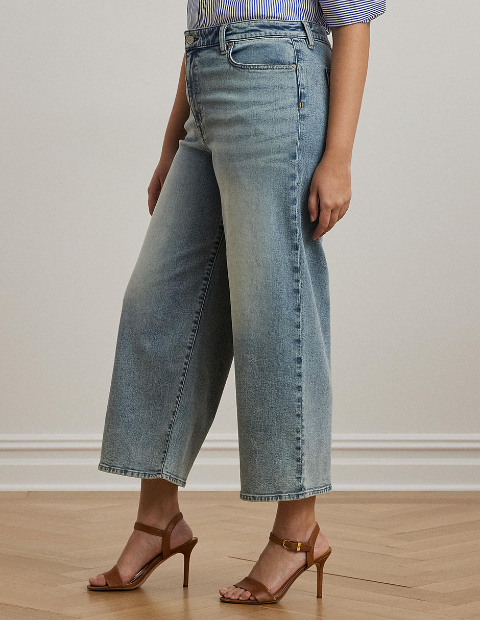 Jeans flare corte cintura para mujer 6