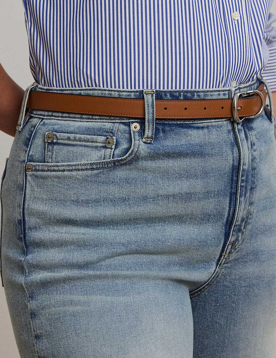 Jeans flare corte cintura para mujer 8