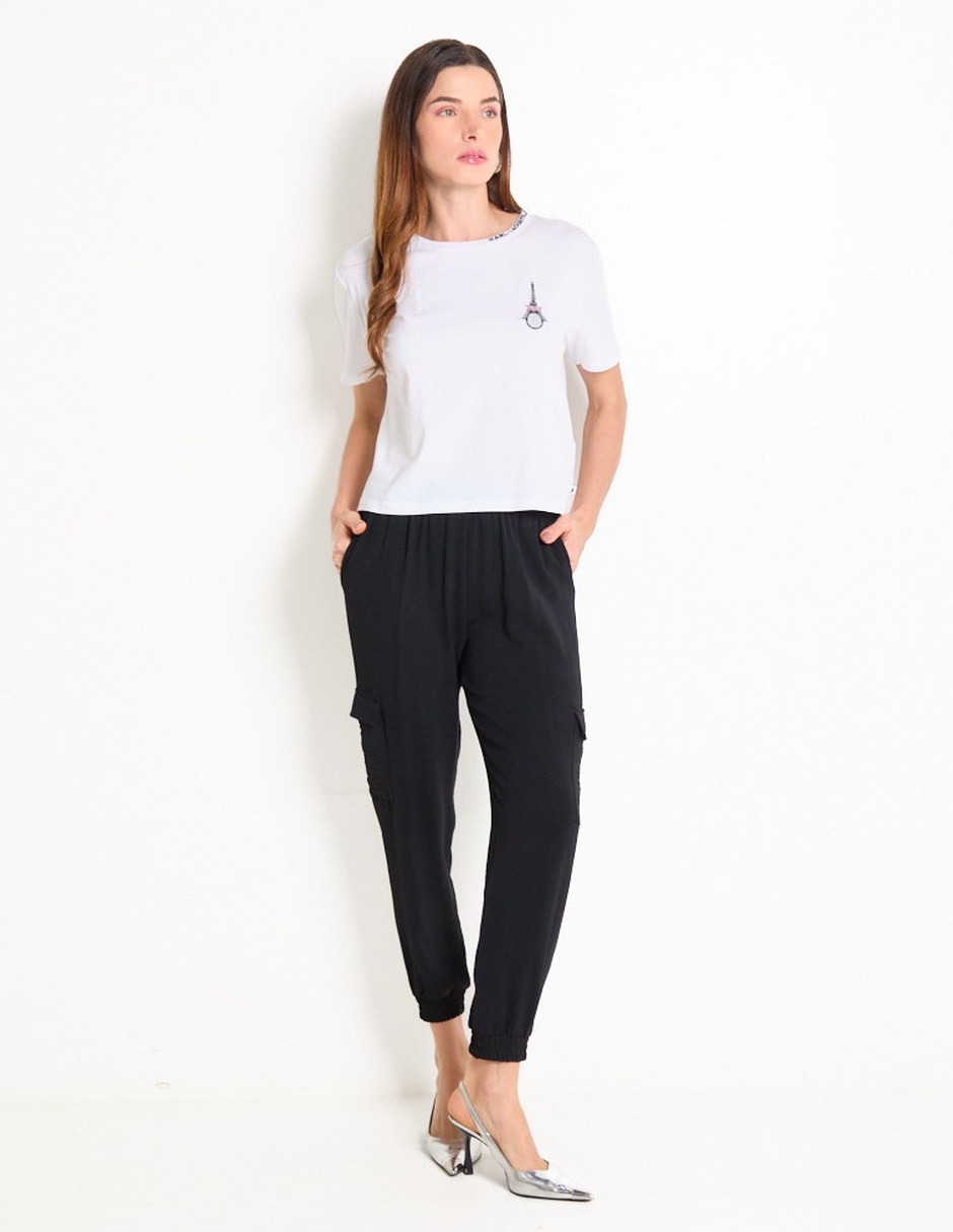 Playera manga corta cuello redondo para mujer 3