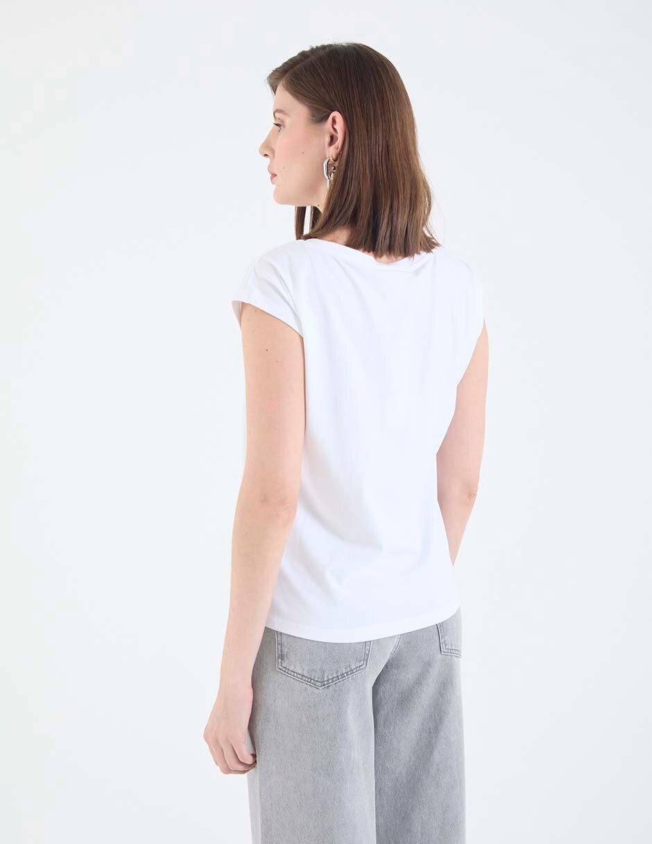 Playera manga corta cuello redondo para mujer 2