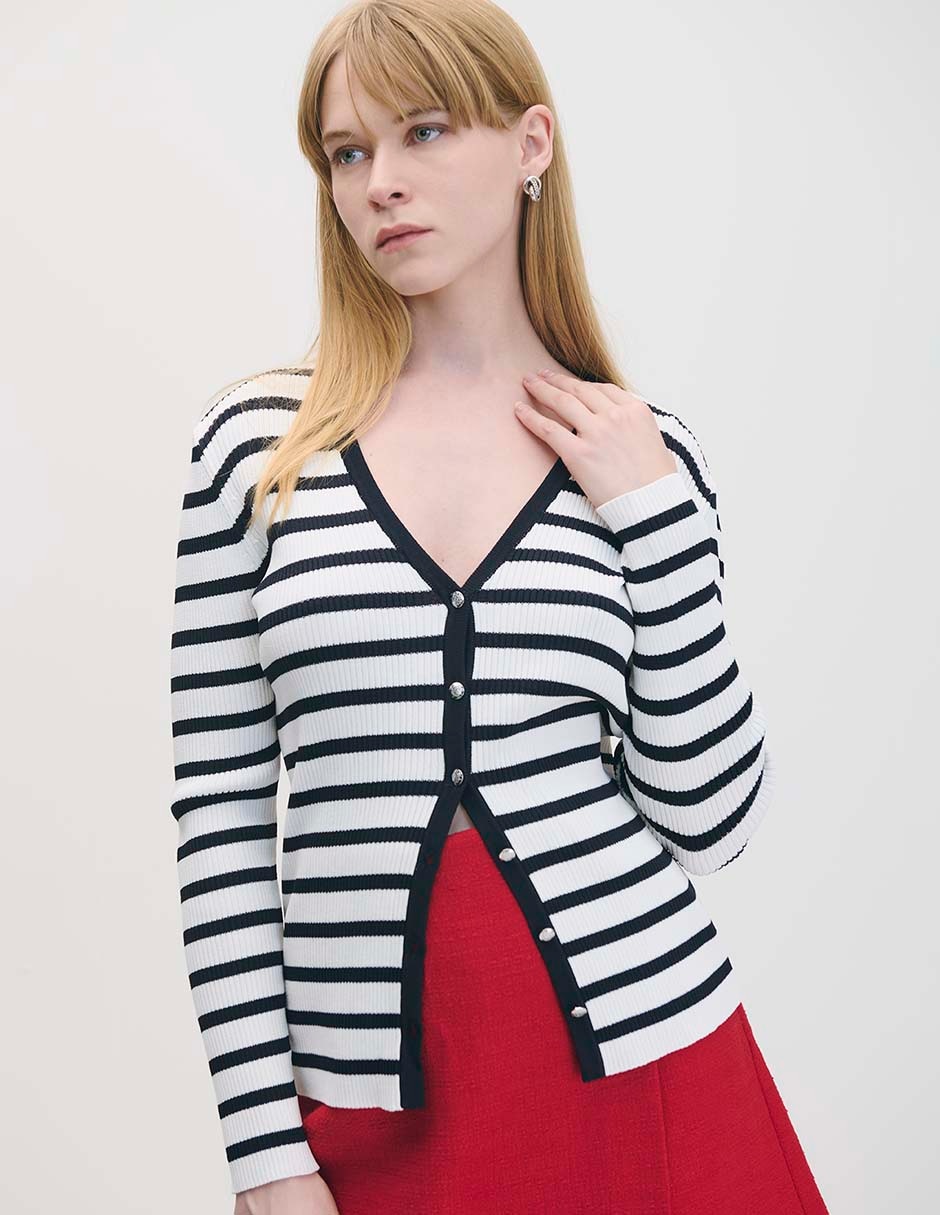 Suéter cuello V para mujer