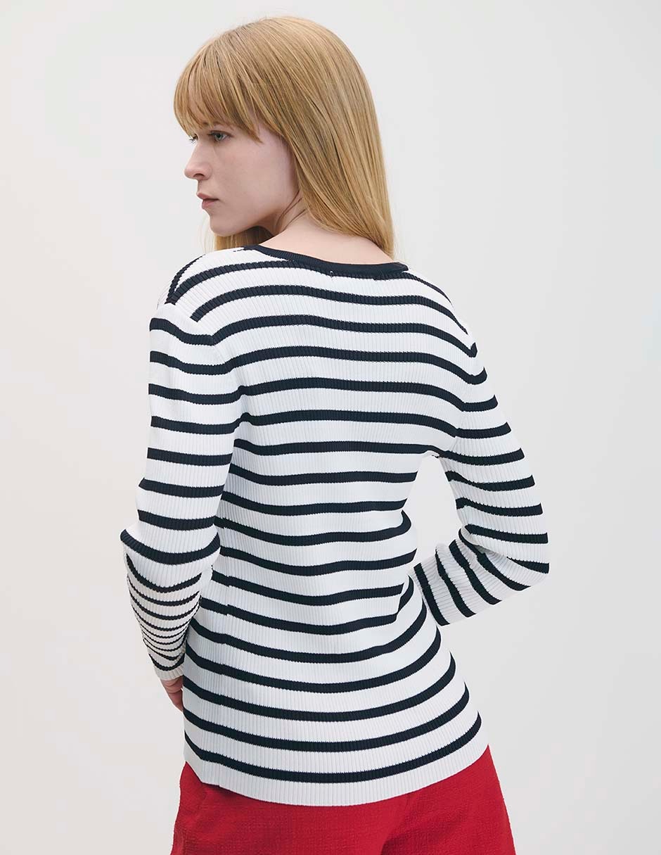 Suéter cuello V para mujer 3