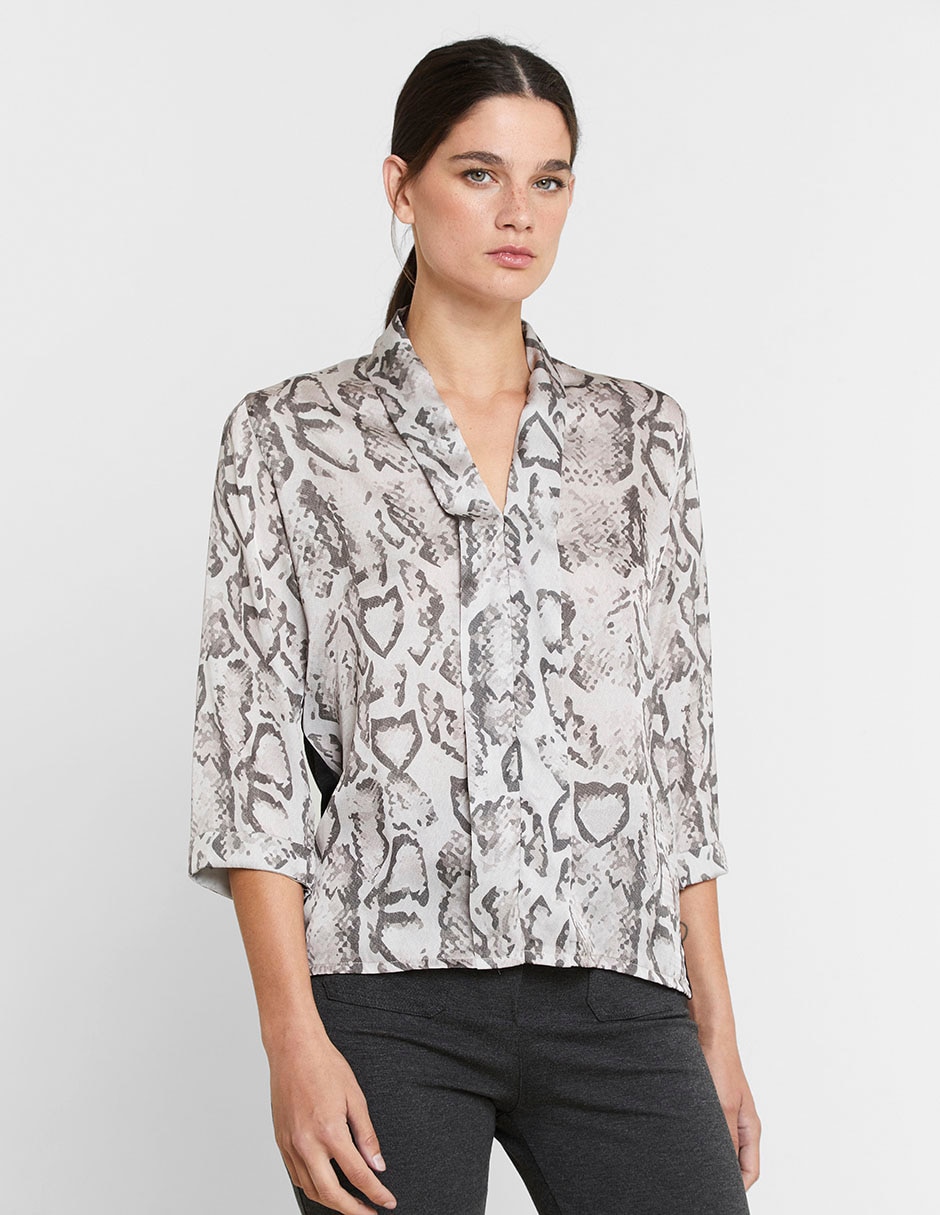 Blusa manga al codo para mujer