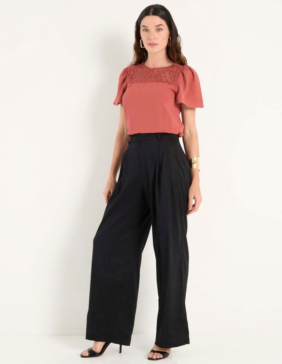 Pantalón de vestir wide leg para mujer 3