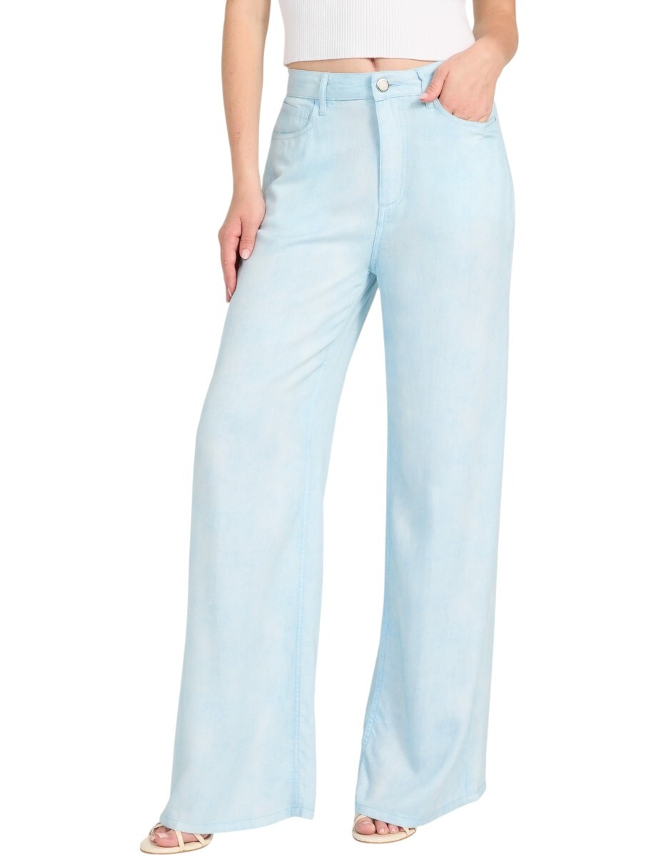 Jeans straight corte cintura para mujer