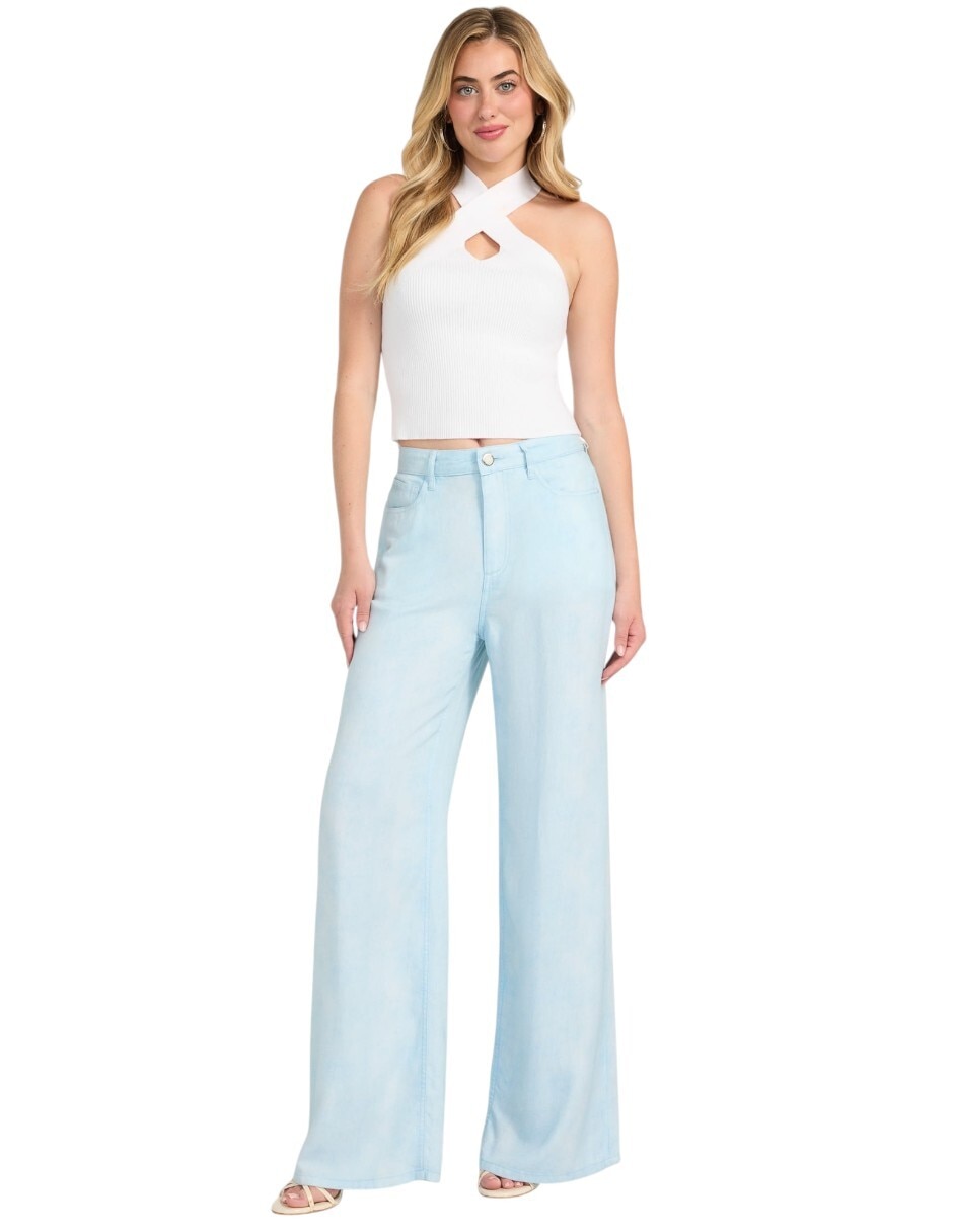Jeans straight corte cintura para mujer 2