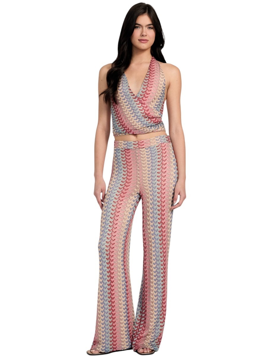 Pantalón acampanado wide leg para mujer 2