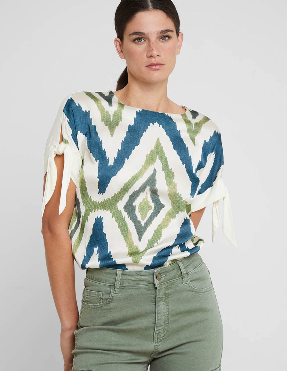 Blusa manga corta para mujer