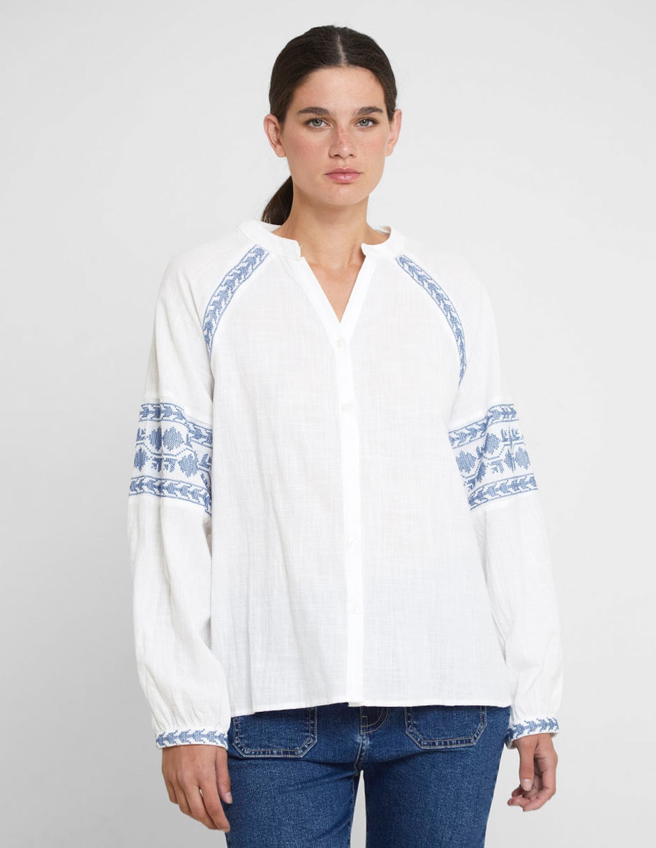 Blusa manga larga para mujer