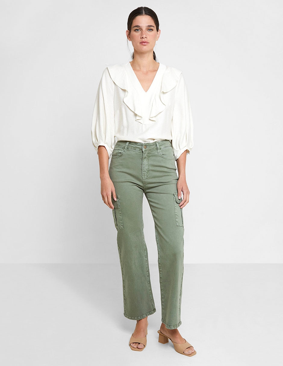 Pantalón cargo slim para mujer 5