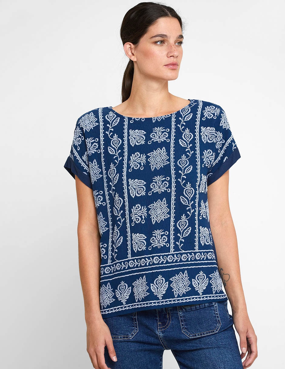 Blusa manga corta para mujer