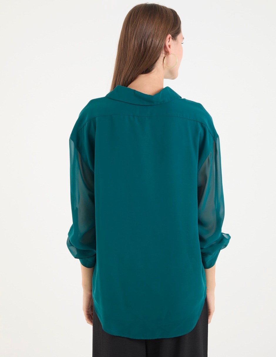 Blusa camisera manga larga para mujer 2