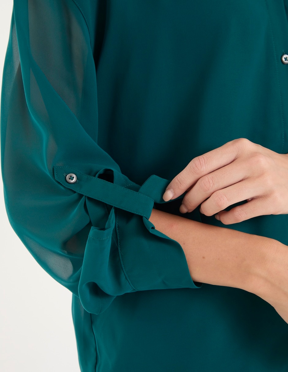Blusa camisera manga larga para mujer 5