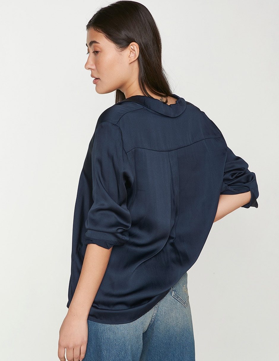 Blusa camisera manga larga para mujer 2