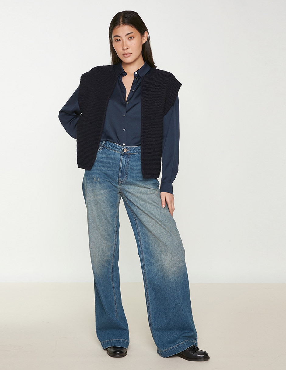 Blusa camisera manga larga para mujer 4