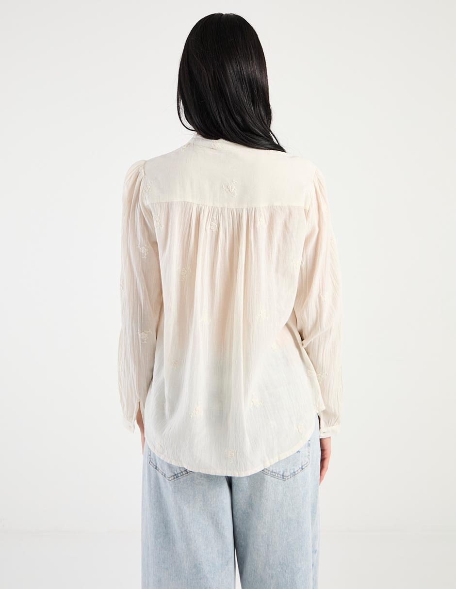 Blusa camisera manga larga para mujer 2