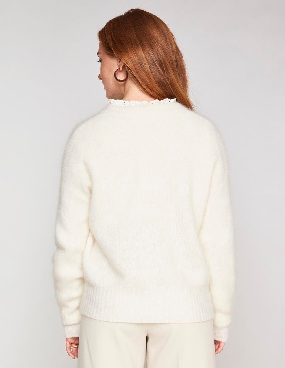 Suéter cuello con botón para mujer 3