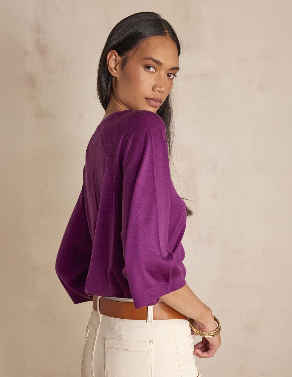 Suéter cuello redondo para mujer 4