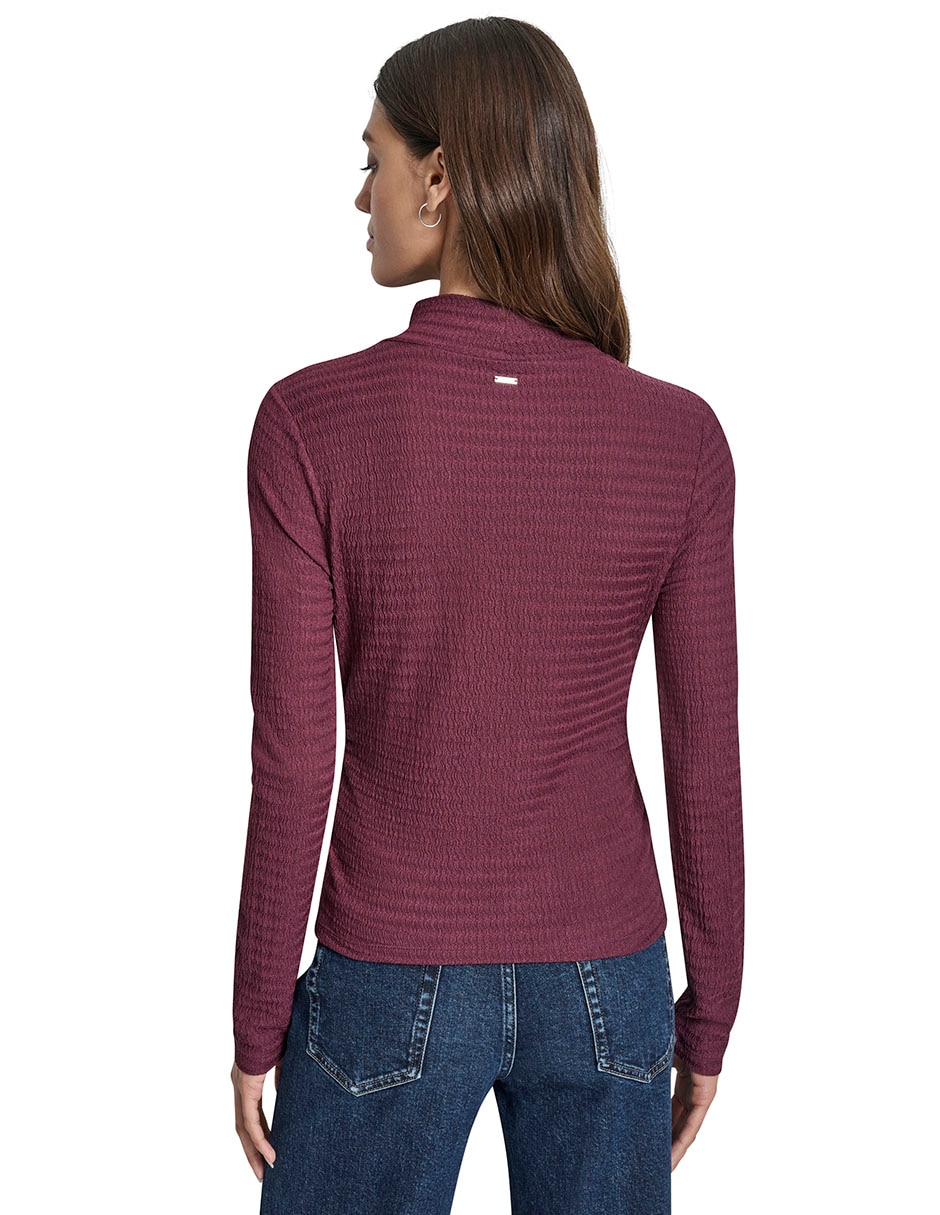Playera manga larga cuello alto para mujer 2
