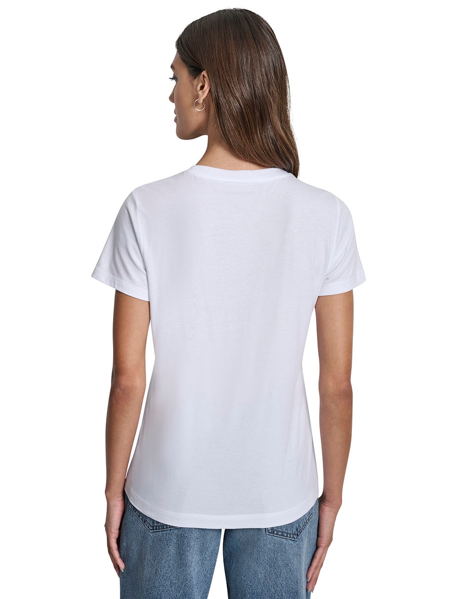 Playera manga corta cuello redondo para mujer 4