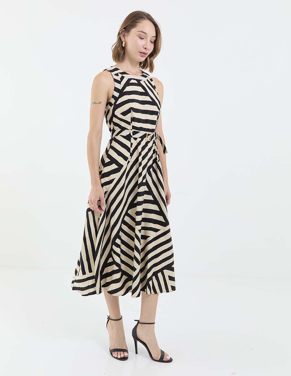 Vestido midi de fiesta escote regular 3