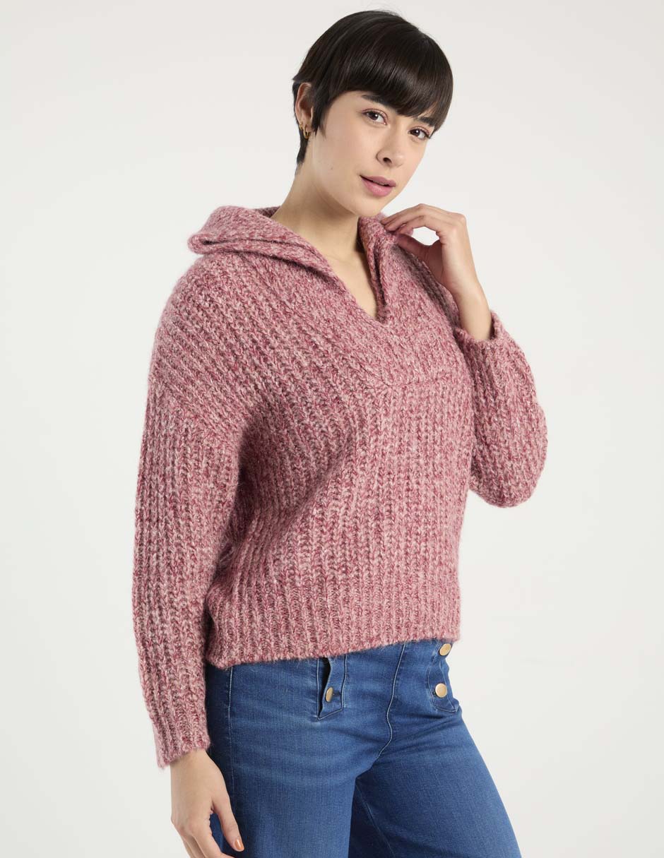 Suéter cuello V para mujer
