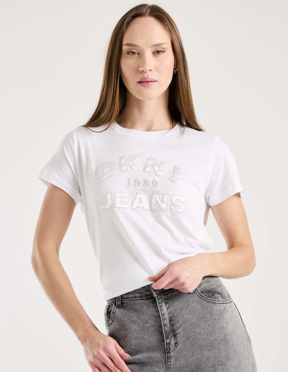 Playera manga corta cuello redondo para mujer