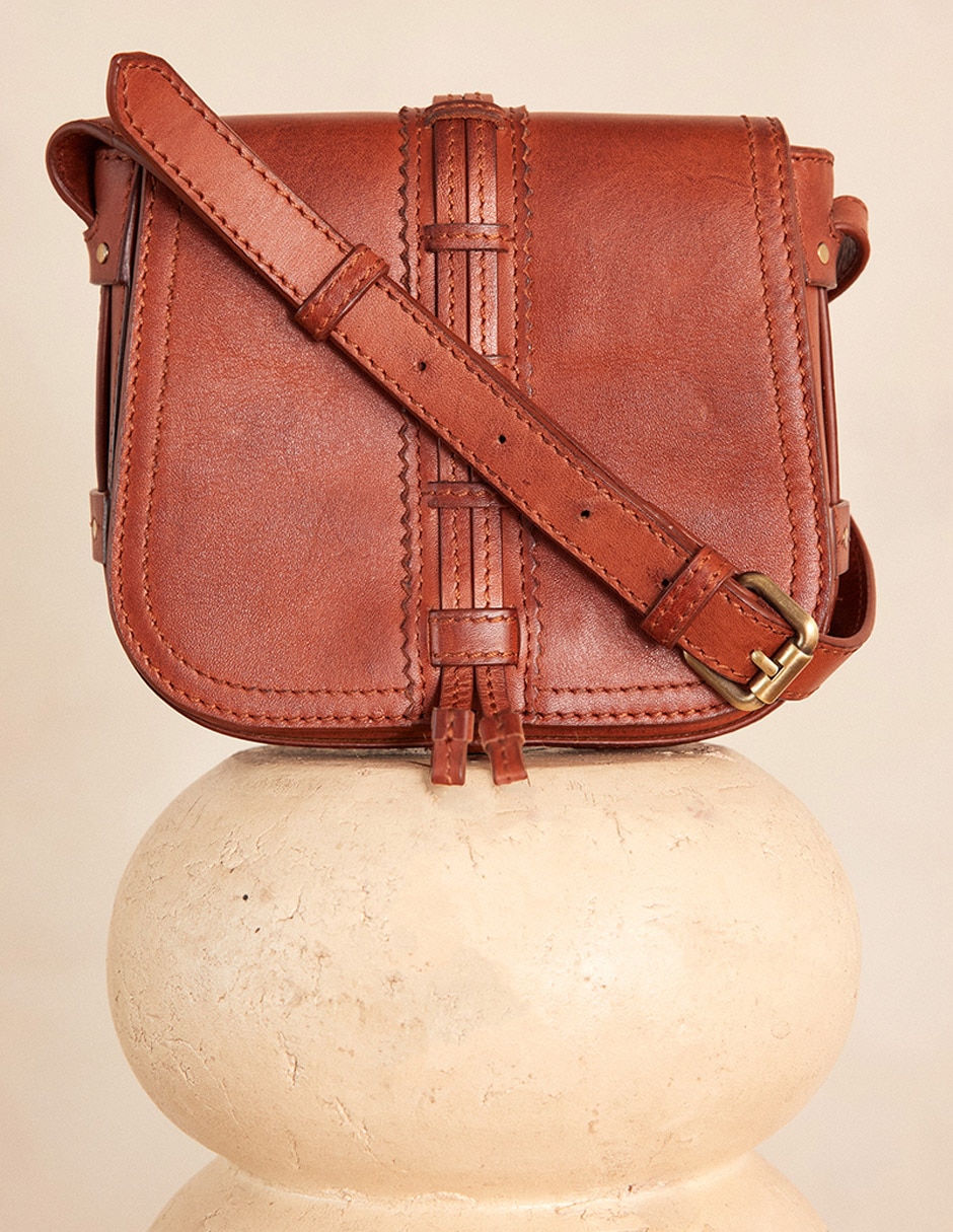 Bolsa crossbody de cuero para mujer