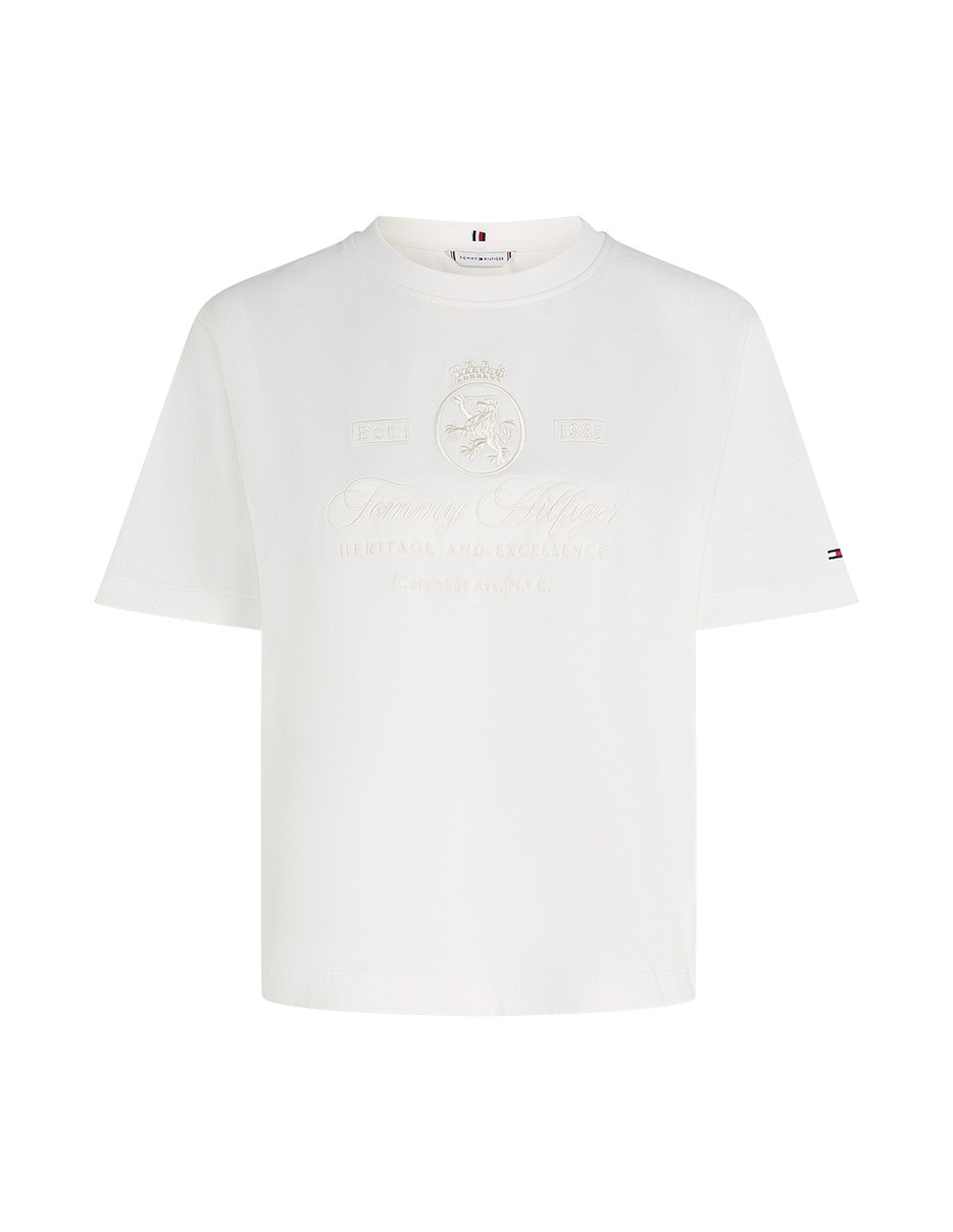 Playera manga corta cuello redondo para mujer