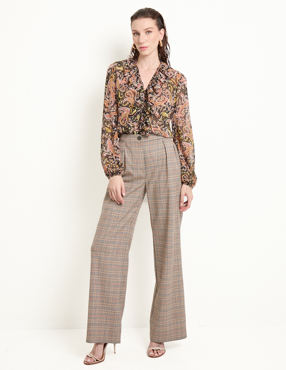 Pantalón de vestir amplio para mujer 3