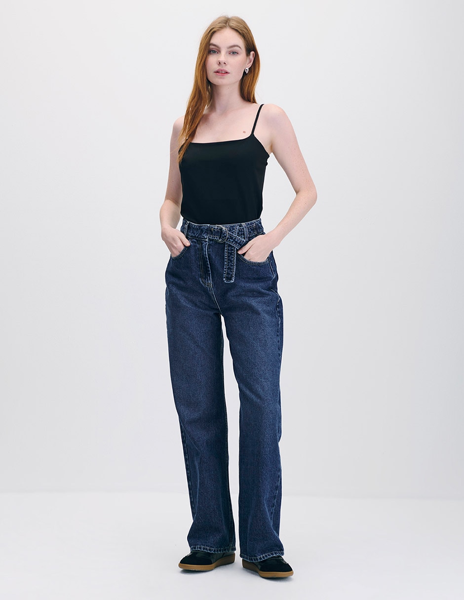 Top cuello con escote tirante delgado 4