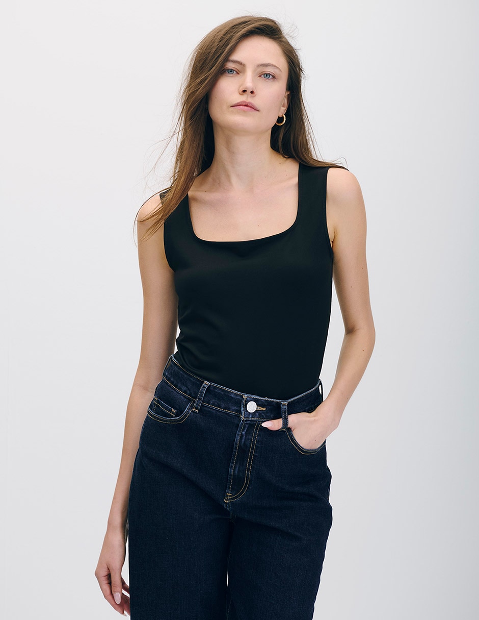 Top escote cuadrado tirante ancho