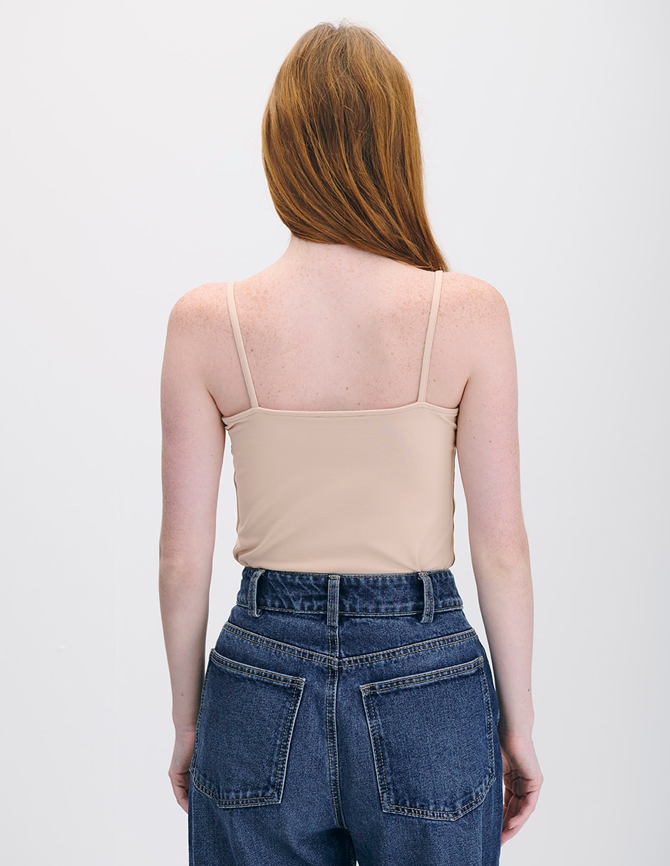 Top cuello con escote tirante delgado 2