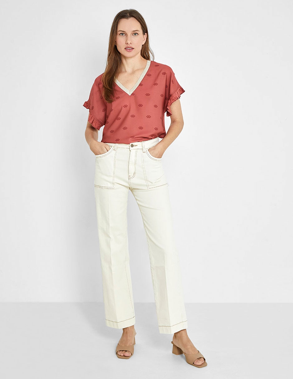 Blusa manga corta para mujer 5