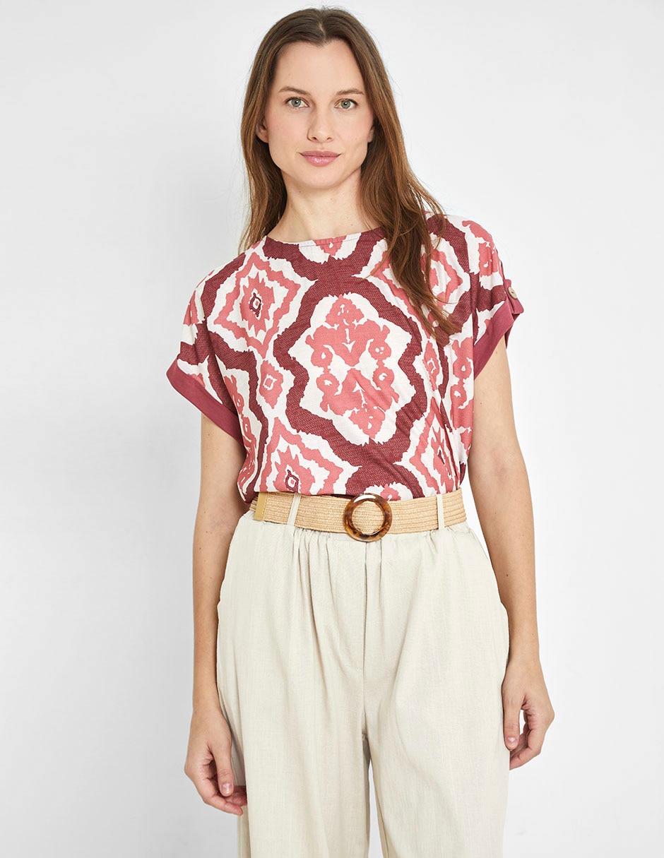 Blusa manga corta para mujer