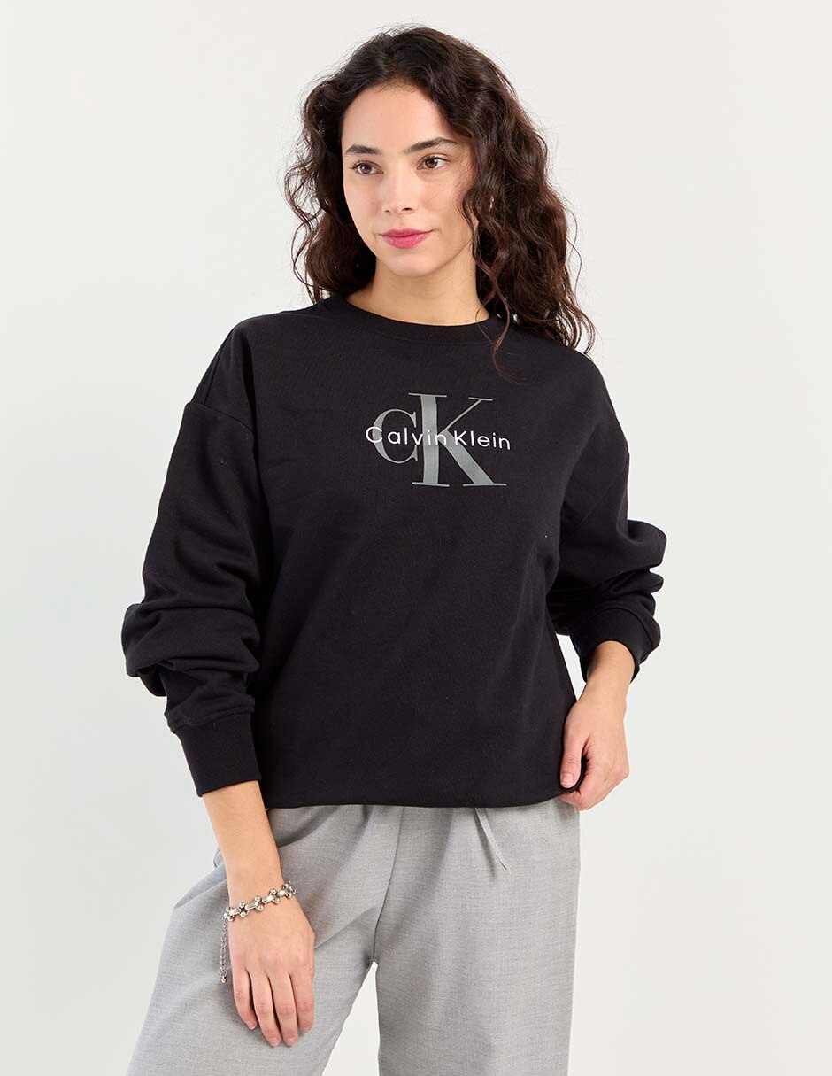 Suéter Calvin Klein Jeans Mujer Negro Sudadera Calvin Klein Jeans