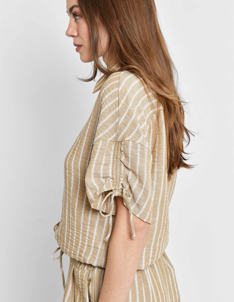 Blusa camisera manga corta para mujer 2