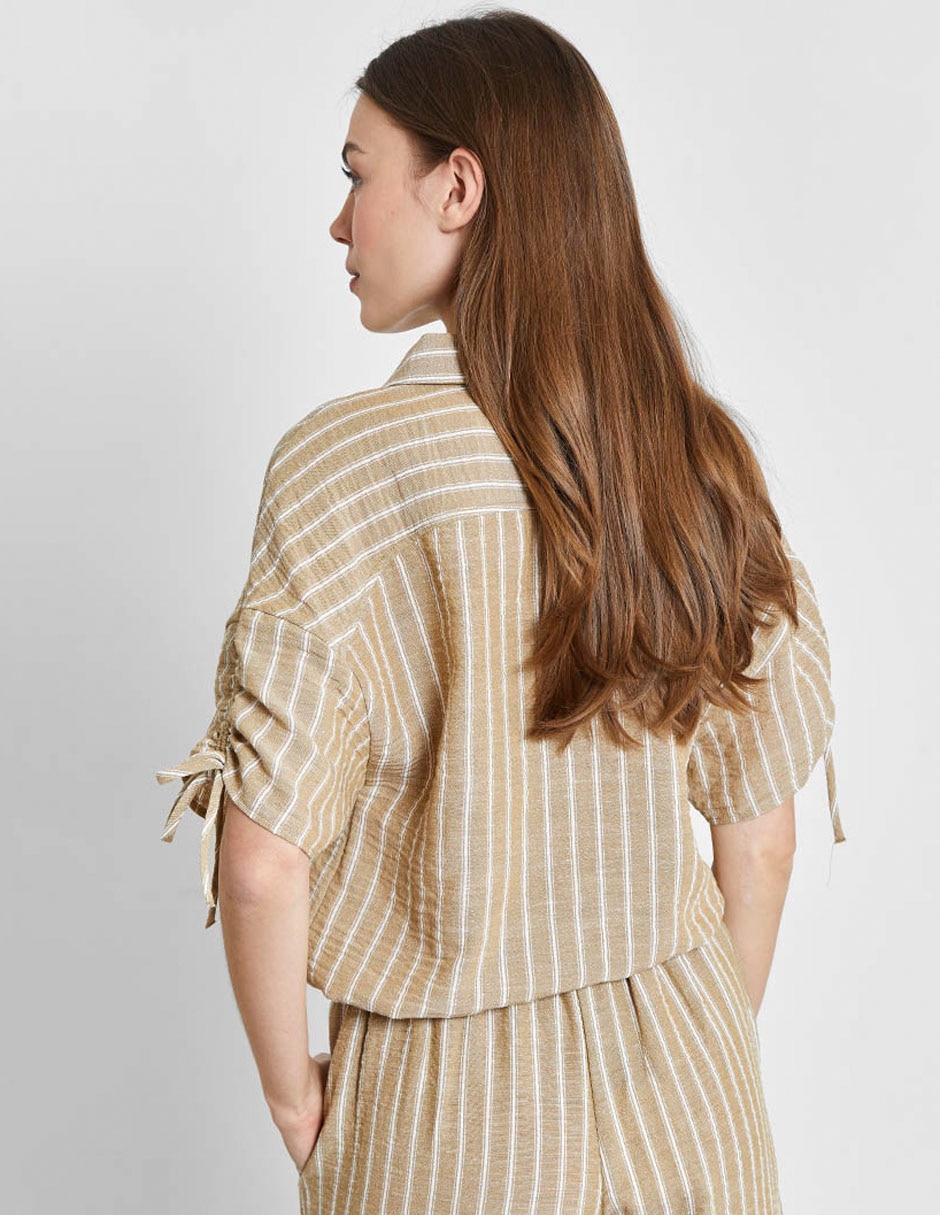Blusa camisera manga corta para mujer 3