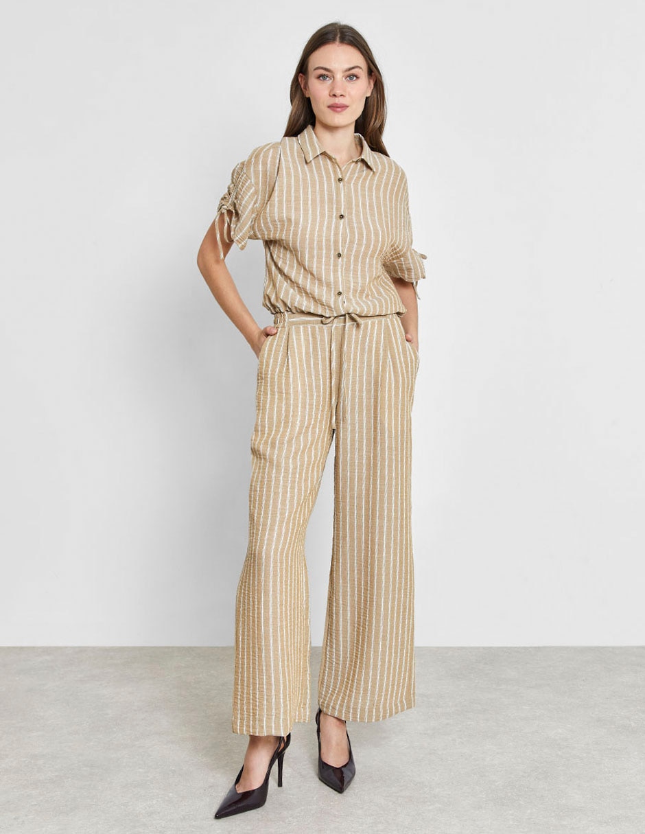 Blusa camisera manga corta para mujer 4