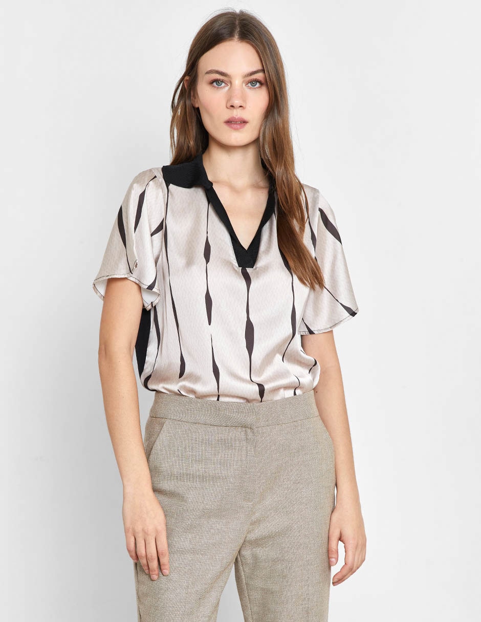 Blusa manga corta para mujer