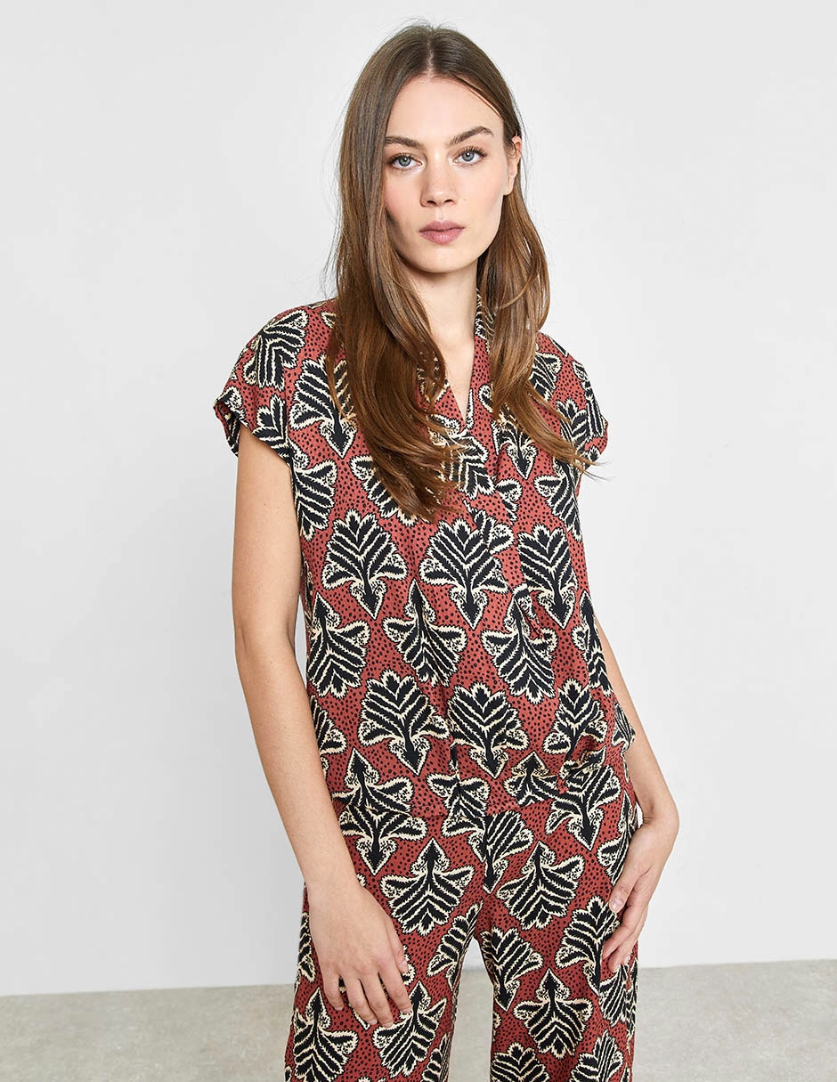 Blusa manga corta para mujer