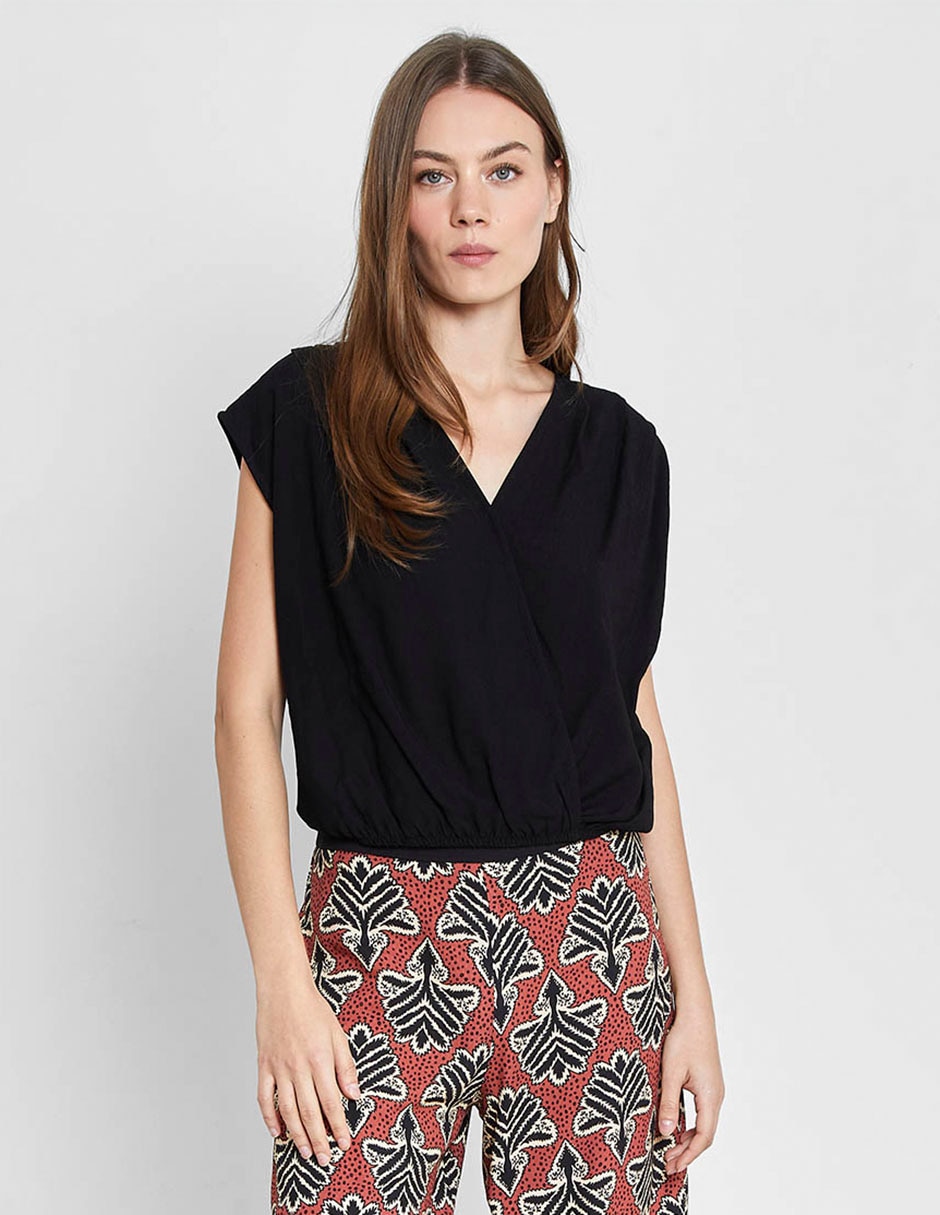 Blusa manga corta para mujer