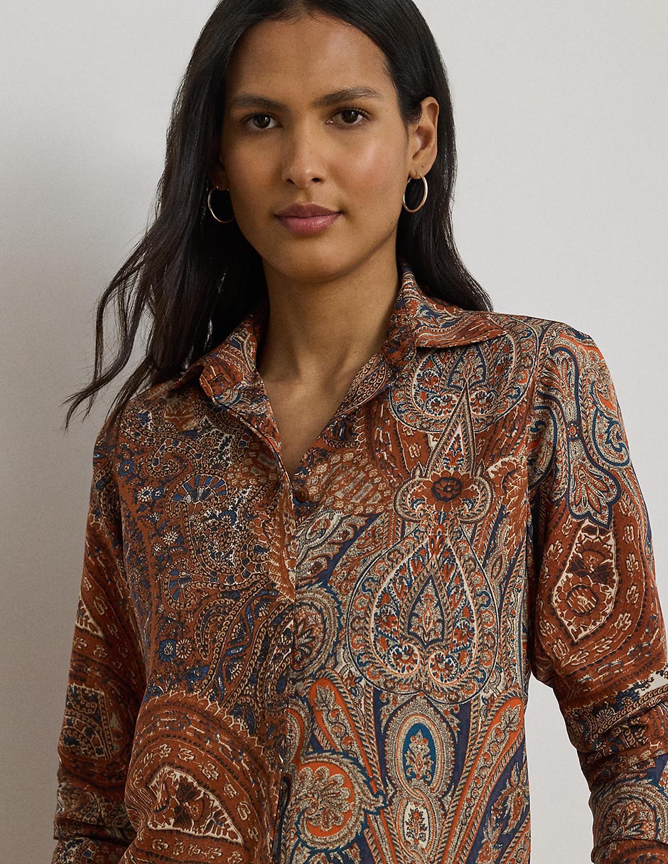 Blusa camisera manga larga para mujer 4