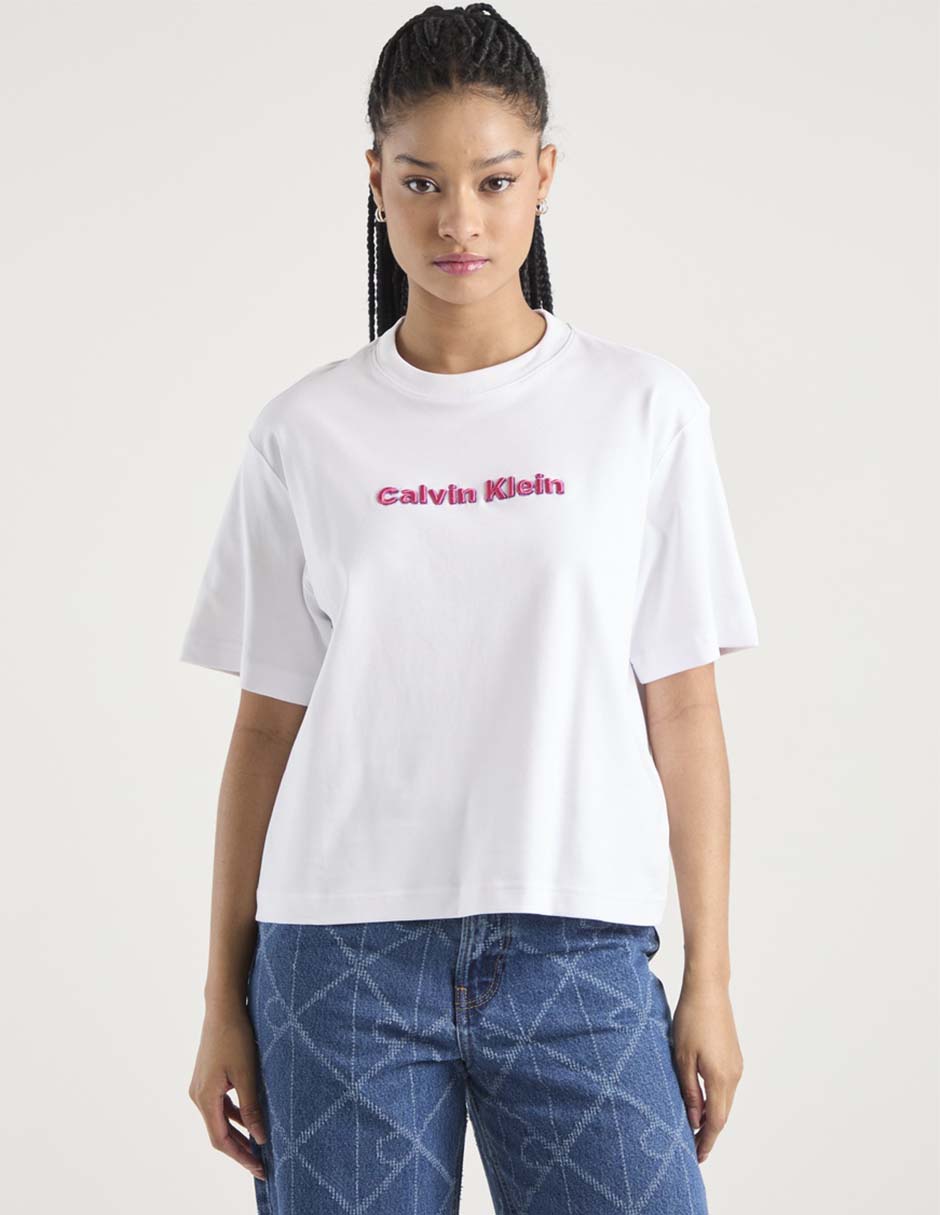 Playera manga corta Jeans cuello redondo para mujer Playera manga corta Jeans cuello redondo para mujer