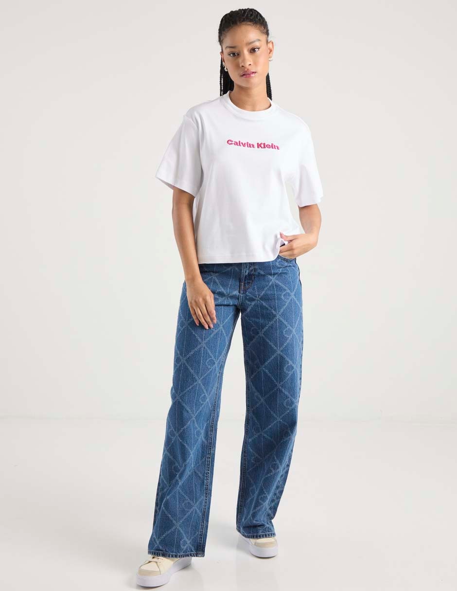 Playera manga corta Jeans cuello redondo para mujer 3