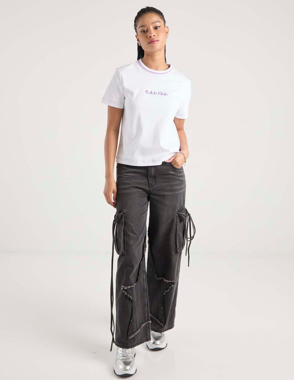 Playera manga corta cuello redondo para mujer 3