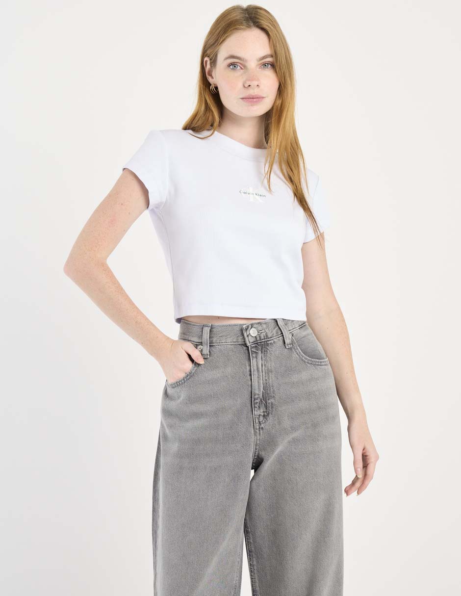 Playera manga corta Calvin Klein cuello redondo para mujer